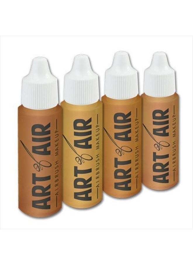 Art of Air - 4pc MEDIUM complexion Professional Airbrush Cosmetic Makeup Set 1/2 oz bottles - Image 1