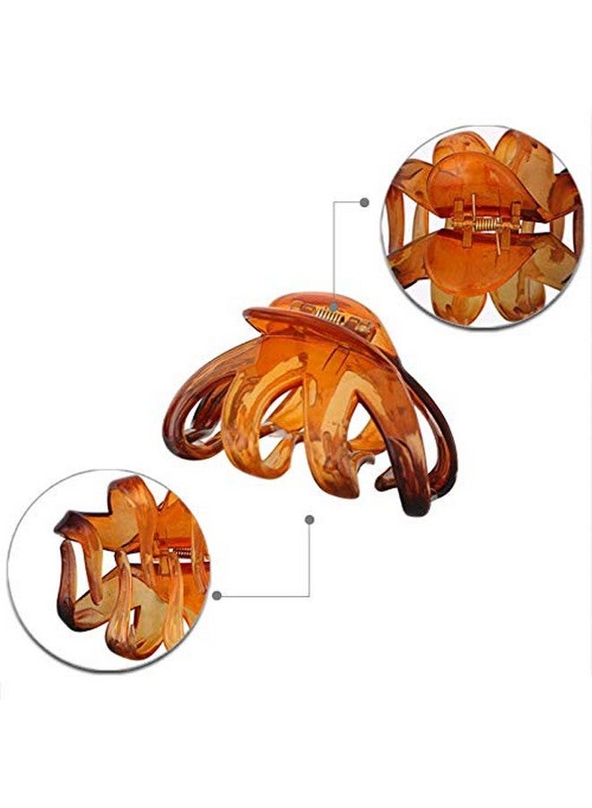 Aeyistry 2 Pcs Big Hair Claw Clips For Women And Girlsnon Slip Octopus Claws Headdress Classic Plastic Spider Claw Hair Clips For Thick Hair (Blackbrown) - Image 3