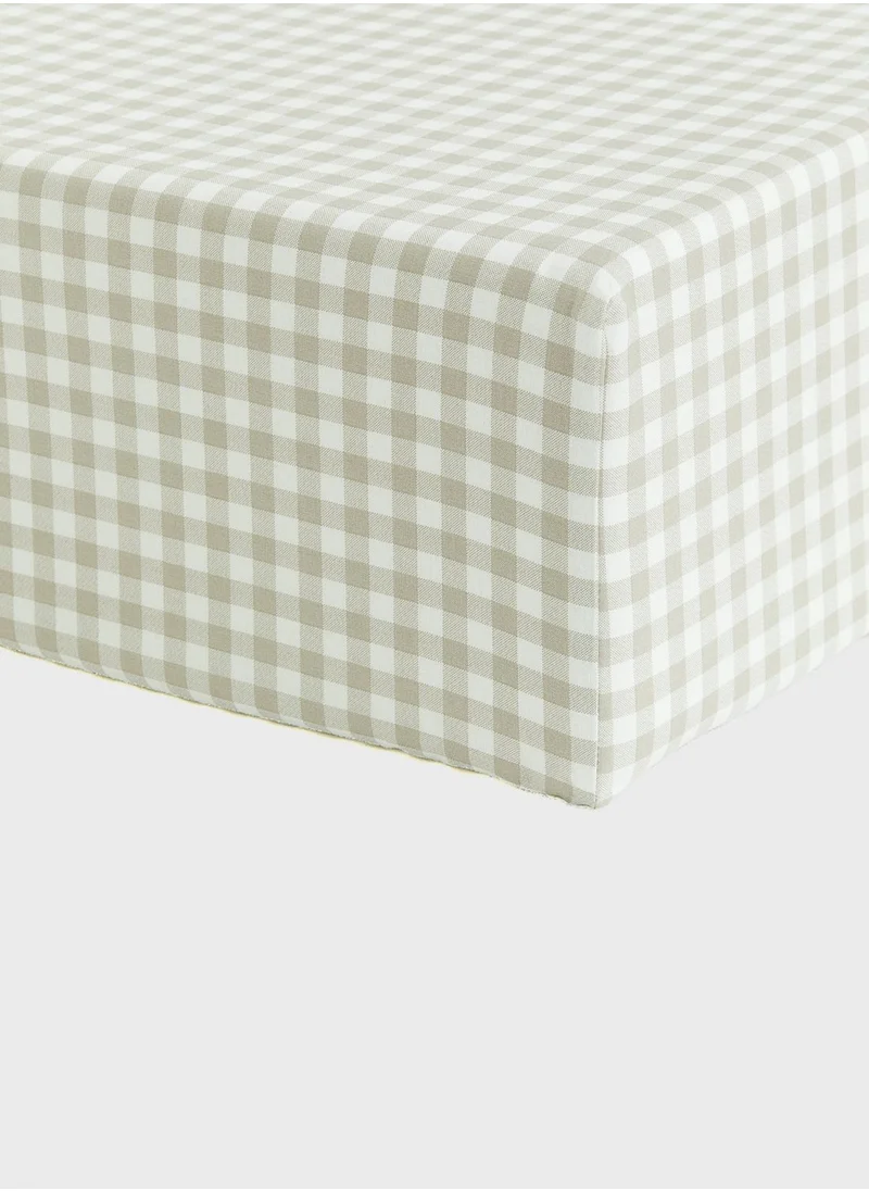 اتش اند ام Gingham-Checked Fitted Sheet