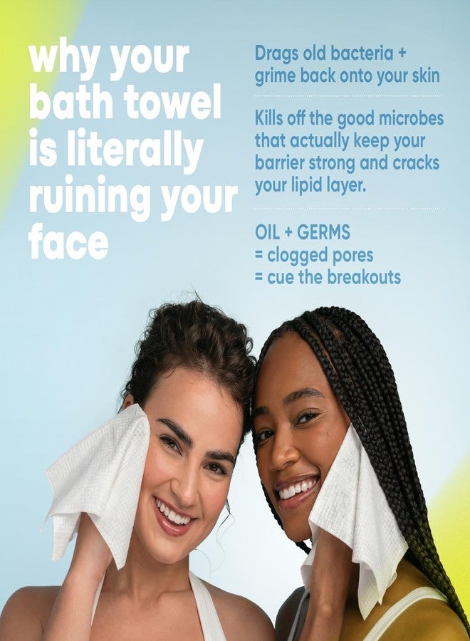 Takeoff Face Towels, 10"×12" XL Face Disposable + Compostable, Ultra Soft Makeup Remover Dry Wipes, Thick Face Towel w/Dual Texture For All Skin Types incl. Sensitive, 50 Count x 3 Pack (150 total) - Image 5