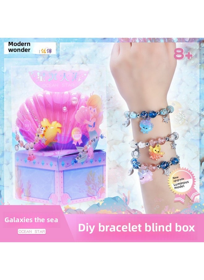 Generic - Children's Beaded Little Girl Bracelet Wear Beads Handmade Diy Jewelry Deep Sea Puzzle Jewelry Bao Yizhi Toy Blind Box-Color:Round Fun Paradise Bracelet A [blind Box]] - Image 1