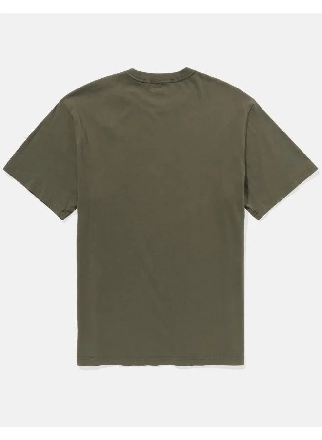 American Eagle Embroidered Crew Neck Graphic T-Shirt