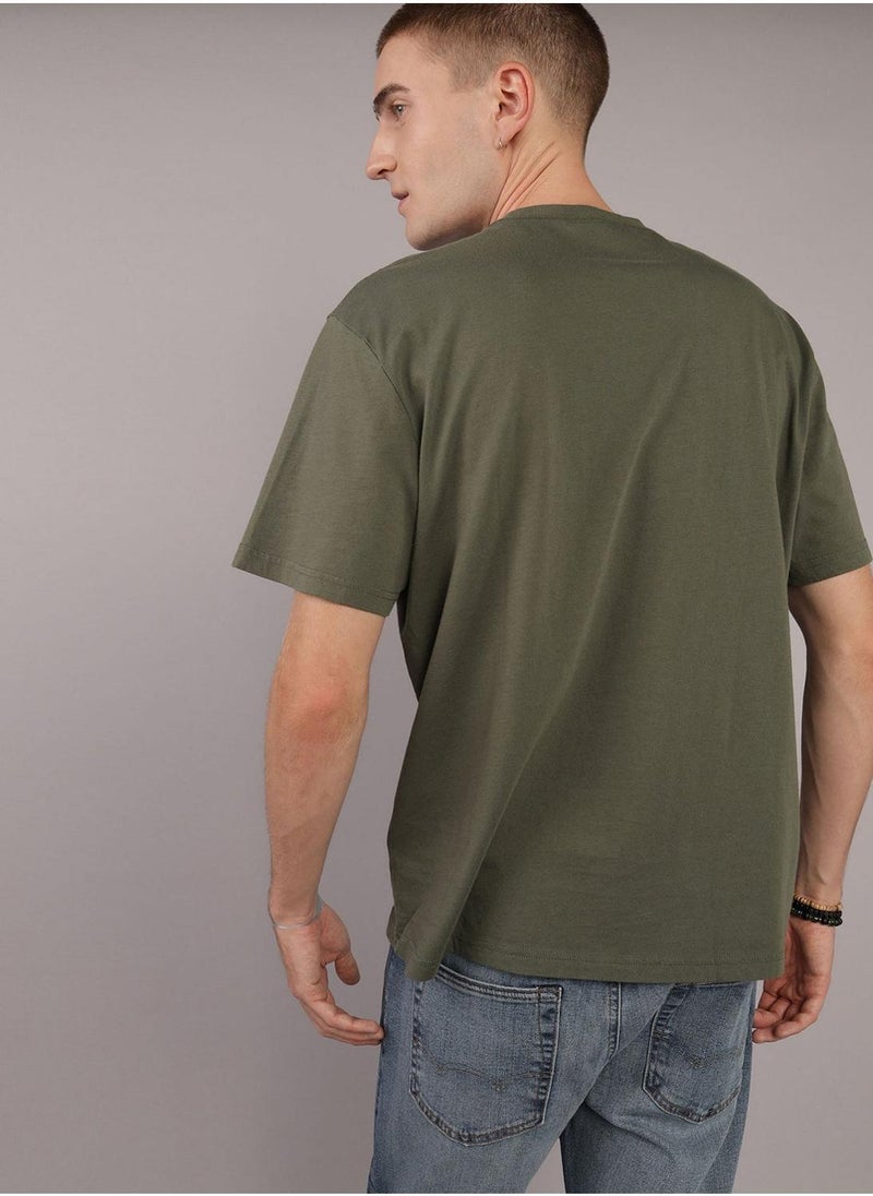 American Eagle - Embroidered Crew Neck Graphic T-Shirt - Image 1