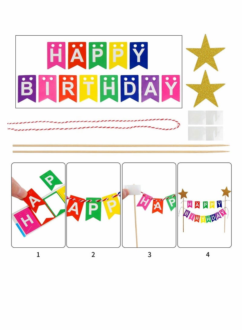 KASTWAVE Cake Topper Kit, Balloon Cake Topper Kids Cake Decoration for Birthday Baby Showr Party, Mix Color Star Cake Toppers for Kids Cake Decorations Baby Shower Birthday Party Supplies - Image 3