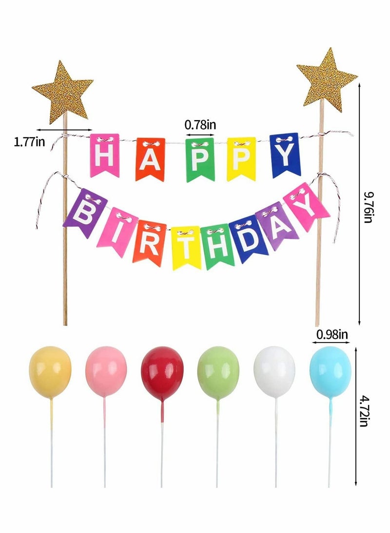 KASTWAVE Cake Topper Kit, Balloon Cake Topper Kids Cake Decoration for Birthday Baby Showr Party, Mix Color Star Cake Toppers for Kids Cake Decorations Baby Shower Birthday Party Supplies - Image 2