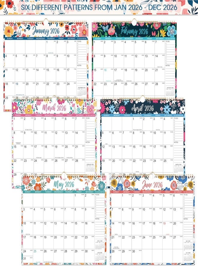 MaaIbok 2026 Wall Calendar - Jan 2026 - Dec 2026, 12 Months Hanging Monthly Calendar 2026, 14.8" x 11.57", Twin-Wire Binding, Julian Dates, Large Block, Notes, To-do List, Thick Paper, Perfect for Organizing - Image 5