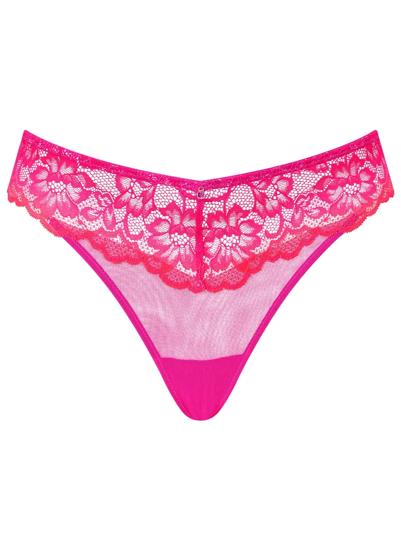 Ann Summers Ann Summers Sexy Lace Planet Ombre Thong Bright Pink