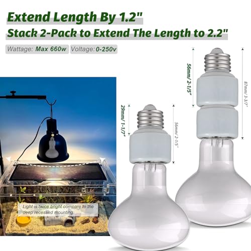 EMNOOTI Light Socket Extender,Porcelain Socket Extension Adapter,E26 to E26 Standard Medium Screw Bulb Socket Extender Adapter,Recessed Socket Extension Converters - Image 5