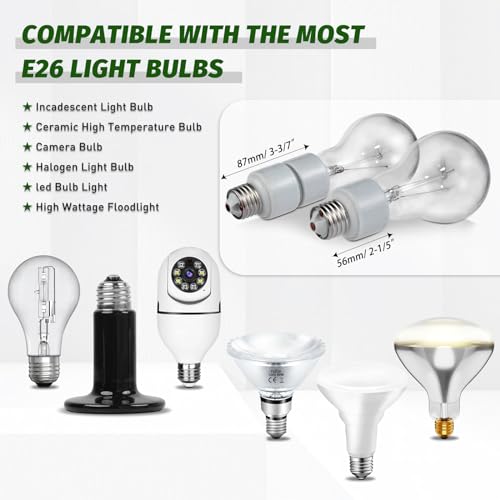 EMNOOTI Light Socket Extender,Porcelain Socket Extension Adapter,E26 to E26 Standard Medium Screw Bulb Socket Extender Adapter,Recessed Socket Extension Converters - Image 4