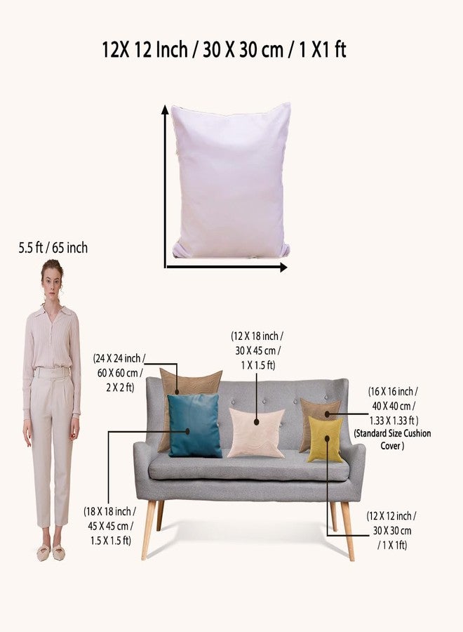 Brick Home Set of 5 Polycotton Printed Cushion Covers 12x12 Inches | Floral & Bird Design | Pastel Blush Pink, Beige & Off-White | Soft Fabric Decorative Pillow Covers for Sofa, Couch & Living Room - Image 4