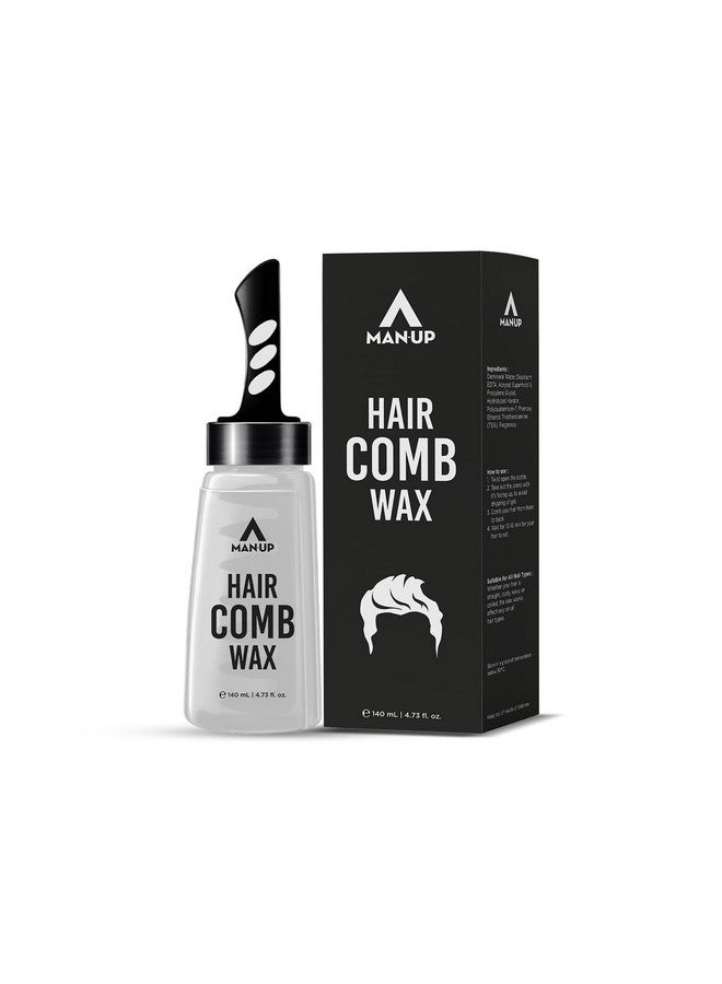 Man-Up Hair Comb Wax | 2-In-1 Men Hair Styling Gel With Comb | Strong Hold Wet Look | Long Lasting | Styling Moisturizing - 140Ml - Image 1