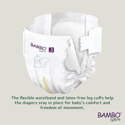 BAMBO NATURE حفاضات بامبو ناتشر بريميوم للأطفال بحجم متوسط (4-8 كجم) - فائقة الامتصاص، قابلة للتنفس، ناعمة جداً، مختبرة جلدياً، حفاضات أطفال مضادة للحساسية مع مؤشر الرطوبة، 28 قطعة - Image 2