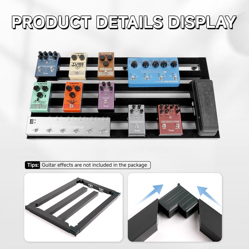 GHOSTFIRE Ghost Fire Large Guitar Pedal Board Aluminum Alloy Super light Effect Pedalboard with Carry Bag (31.5''x15.5'' SPL-08) - Image 3