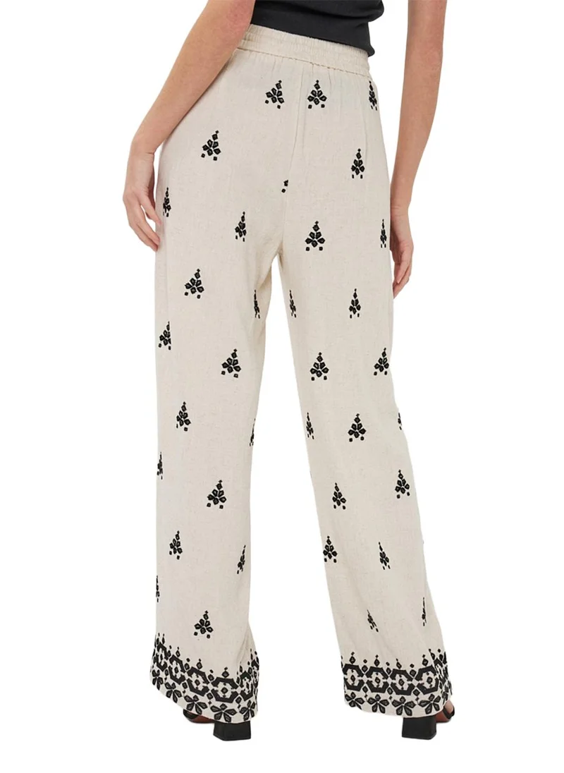 Esqualo Brown Esqualo Trousers Embroidery Natural for Women | Best Price UAE
