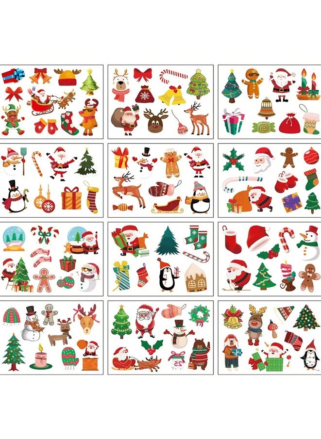 Muyixin 12Piece Tattoo Sticker Festival Element Series 120+ Cartoon Patterns Temporary Tattoo Stickers Waterproof Lasting 2-6 Days  - Image 1