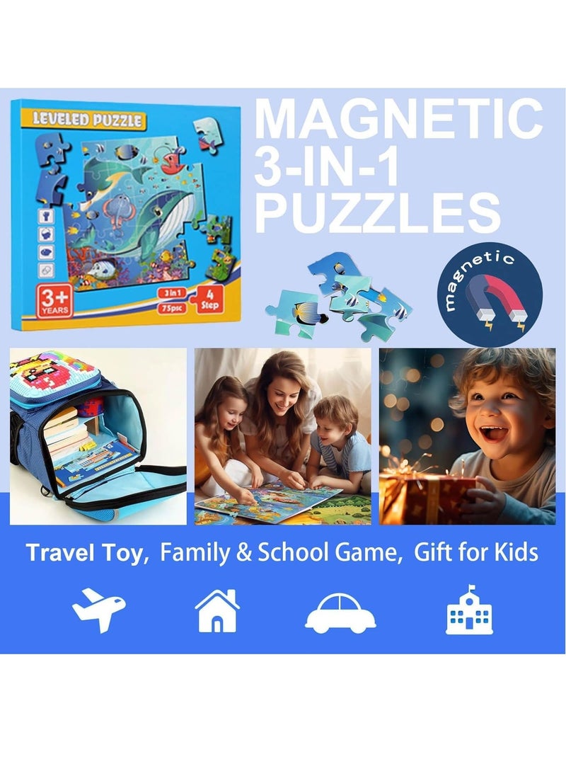 Ocean Puzzles Toys for 3 4 5 6 Year Old Boys and Girls, Magnetic Puzzle for Kids, Educational Games and Preschool Toys for Toddler, Magnet Puzzles for Kids Ages 3-5 - Image 2