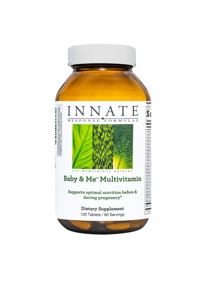 Innate Response Formulas Baby & Me Multivitamin - Prenatal And Postnatal Vitamin With Folate, Choline, And Vitamins B12 And D3 - Vegetarian, Non-Gmo, And Gluten-Free - 120 Tablets (60 Servings)  - Image 1