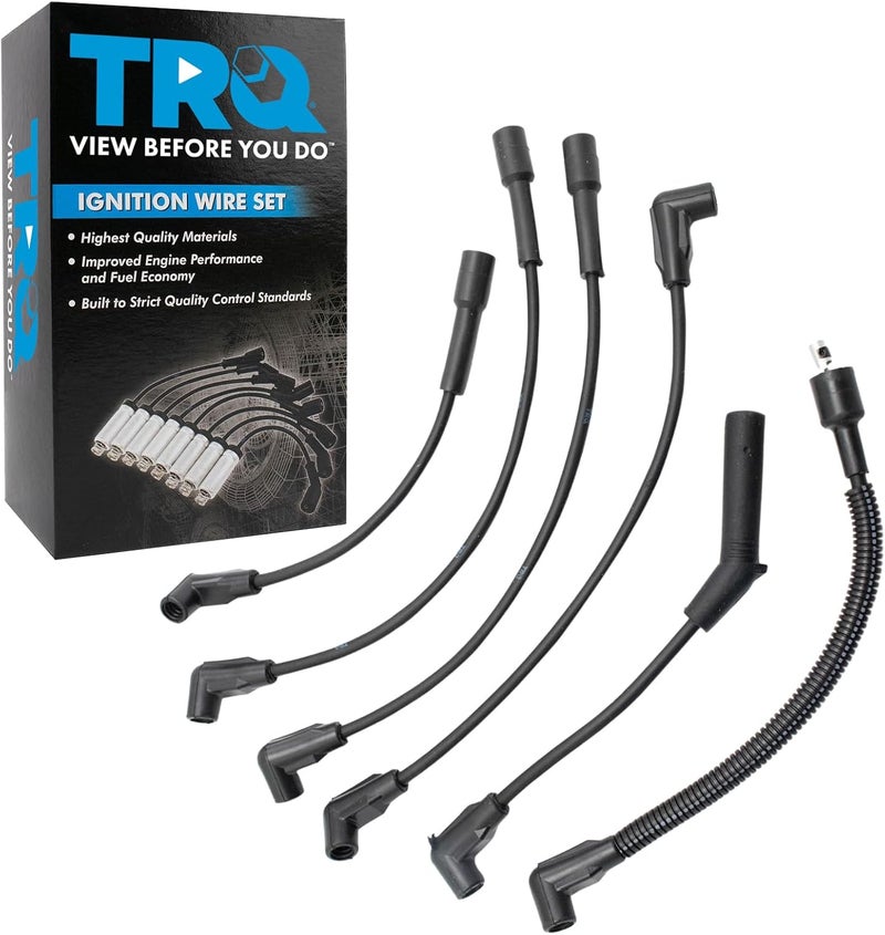 TRQ Ignition Engine Spark Plug Wire Kit Set Direct fit for Wrangler Cherokee Dakota 2.5L - Image 1