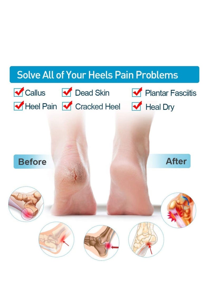 KHAJUL 4 Pair Plantar Fasciitis Inserts Pads, Silicone Heel Protectors to Repair Dry Cracked Heel and Reduce Pains of Plantar Fasciitis  - Image 5
