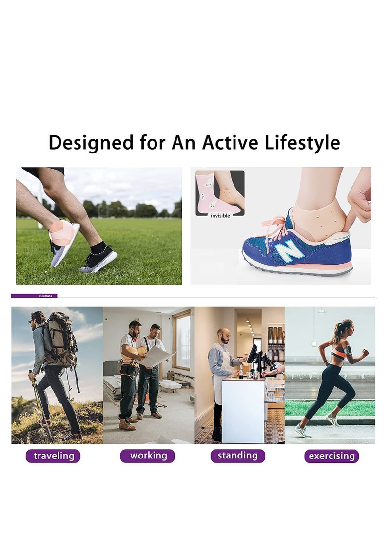 KHAJUL - 4 Pair Plantar Fasciitis Inserts Pads, Silicone Heel Protectors to Repair Dry Cracked Heel and Reduce Pains of Plantar Fasciitis - Image 1