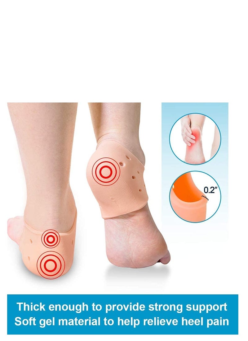 KHAJUL 4 Pair Plantar Fasciitis Inserts Pads, Silicone Heel Protectors to Repair Dry Cracked Heel and Reduce Pains of Plantar Fasciitis  - Image 3