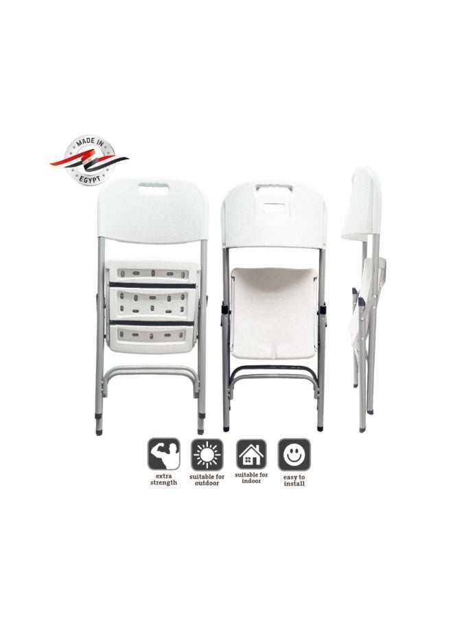 صن بوت كوميرس عبوة من قطعتين من الكراسي القابلة للطي المحمولة - اللون الأبيض - Image 3