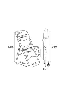 SunBoat Commerce 2 Pieces Pack Portable folding chairs ‎- Off-White Color  - Image 4