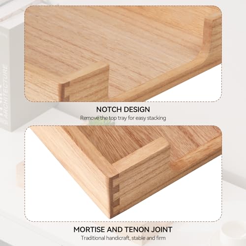Kirigen Wood Letter-Size Tray Single-Tier (TP-NA)- Wooden Tones Collection Front-Load Documents Tray for Office Desktop Organizer - Desk Magazine, File, Folder, Paper Holder Natural - Image 3