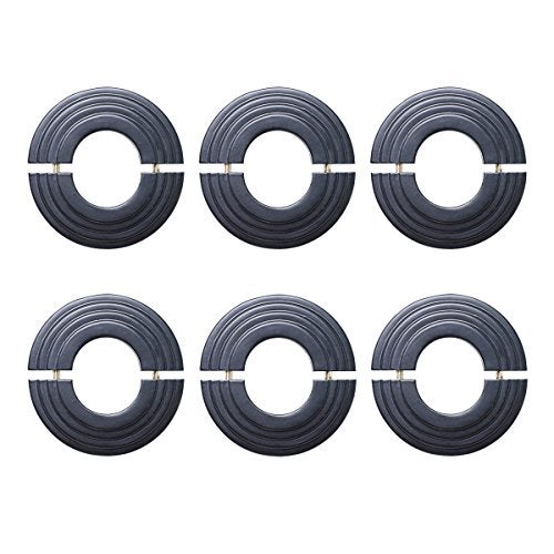 Renovators Supply Manufacturing Escutcheon Plate 3 in. OD Aluminum Escutcheon Black Powder Coated Finish Radiator Flange Pack of 6 - Image 1