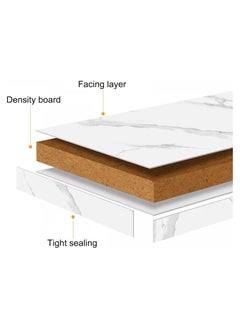 Organized Home Shape Irregular Coffee Table For Living Room Living Room Table With 2-Tier Storage Shelf Modern Accent Center Table Sofa Side Table For Living Room  - Image 5