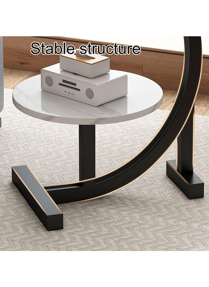 Shape Irregular Coffee Table For Living Room Living Room Table With 2-Tier Storage Shelf Modern Accent Center Table Sofa Side Table For Living Room
