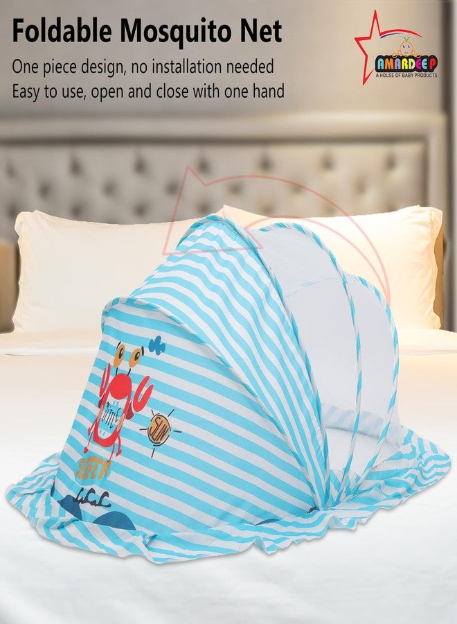 Amardeep Big Foldable Mosquito Net | Bottomless Baby Mosquito Tent with Multiple Cute Digital Prints | Insect Protection Canopy for Newborns & Toddlers | Portable & Breathable Net (Laughing Crab) - Image 2
