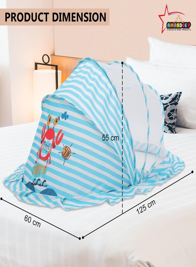 Amardeep Big Foldable Mosquito Net | Bottomless Baby Mosquito Tent with Multiple Cute Digital Prints | Insect Protection Canopy for Newborns & Toddlers | Portable & Breathable Net (Laughing Crab) - Image 5