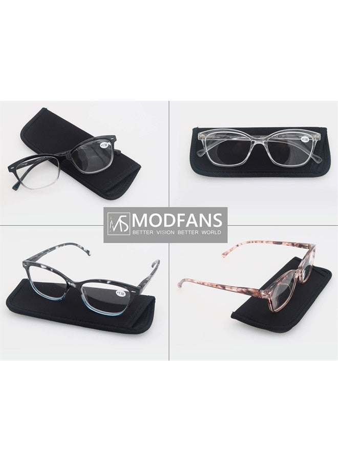 MODFANS Women Reading Glasses 1.75 4 Pair Stylish Ladies Readers with Comfort Spring Hinge Pattern Design Pouch Included - Image 5