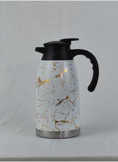 HTH Stainless Steel Hot and Cold Thermos One Push Pour Button Serving Jug Double Wall Airtight Sealed Vacuum Flask Coffee Carafe 12 Hours Heat Retentive Thermal Insulated Thermos for Coffee Tea Hot Water 1.6 L/2.1 L  - Image 1