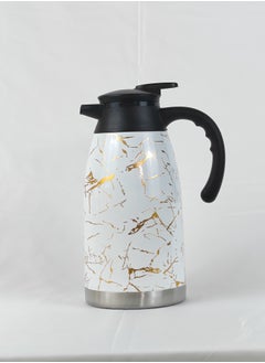 HTH Stainless Steel Hot and Cold Thermos One Push Pour Button Serving Jug Double Wall Airtight Sealed Vacuum Flask Coffee Carafe 12 Hours Heat Retentive Thermal Insulated Thermos for Coffee Tea Hot Water 1.6 L/2.1 L  - Image 3
