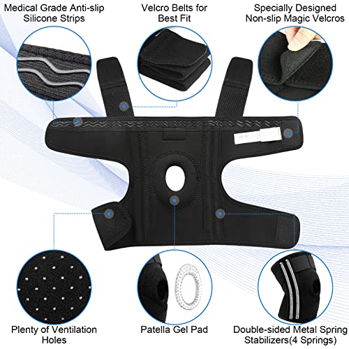 NEENCA Knee Brace for Knee Pain Adjustable Knee Support with Patella Gel Pad Side Spring Stabilizers Knee Wrap for Arthritis Meniscus Tear ACL Knee Pain Relief Runner Sport FSAHSA Approved - Image 5