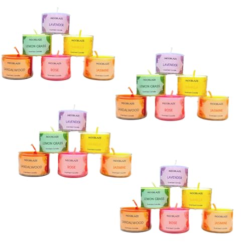 Indoblaze Aroma Candles Gift Set | 6 Fragrances Aroma Candle | Scented Candles Set | Perfect for Gifting (Pack of 24) - Image 2