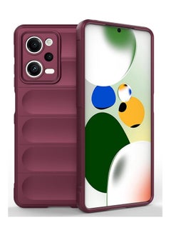 ماركة غير محددة حافظة هاتف ماجيك شيلد من السيليكون المقاوم للصدمات لهاتف Xiaomi Redmi Note 12 Pro 5G / Poco X5 Pro 5G (أحمر خمري)  - Image 2