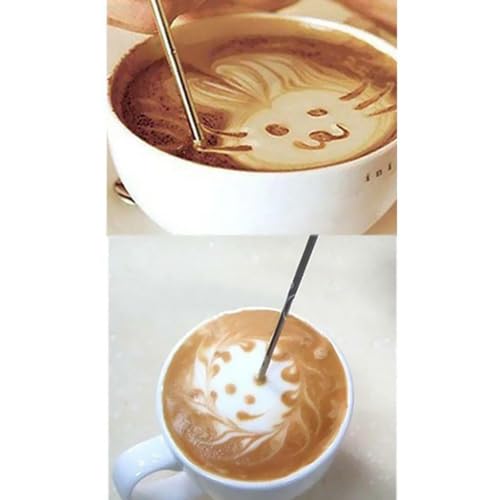 3D CREATIONS Stainless Steel Coffee Art Pen,Coffee Fancy Stitch Barista Tool for Cappuccino Latte Espresso Decorating,2 Pieces - Image 3