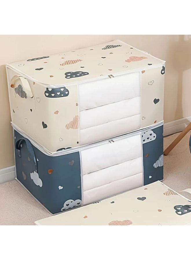 Blue Foldable Large Capacity Storage Bag Dustproof Organizer With Zipper Handles - Image 5