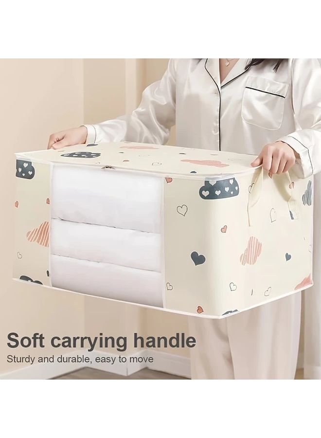 Blue Foldable Large Capacity Storage Bag Dustproof Organizer With Zipper Handles - Image 2