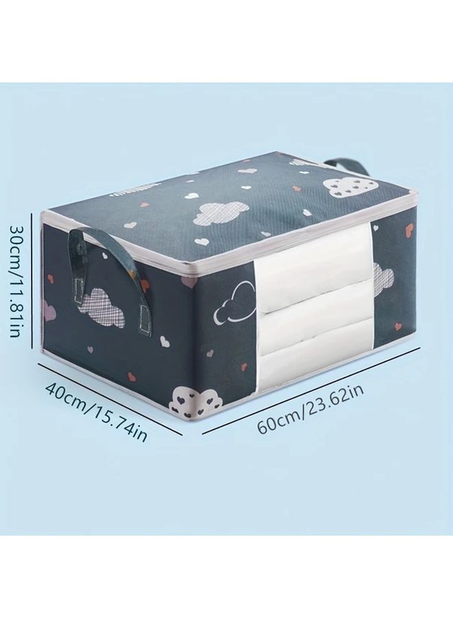 Blue Foldable Large Capacity Storage Bag Dustproof Organizer With Zipper Handles - Image 3