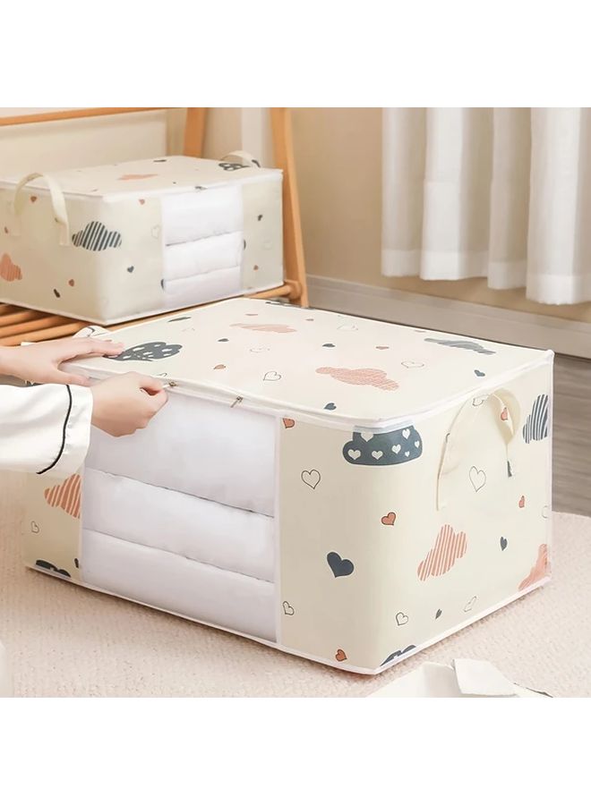 Blue Foldable Large Capacity Storage Bag Dustproof Organizer With Zipper Handles - Image 1