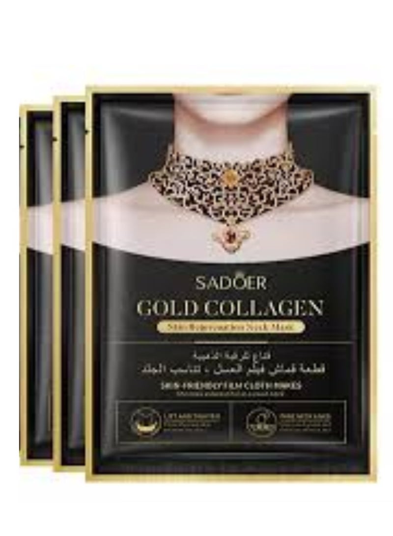 سادور 3 قطع قناع الذهب والكولاجين لشد ترهلات الرقبة تبيضيها  - Image 2