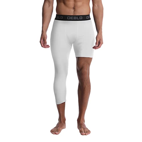 OEBLD Single Leg 3/4 Compression Tights, Unisex Sports Compression Pants, One Leg Basketball Leg Sleeves Athletic Workout Leggings Tights, Light and Strenchable - Image 1