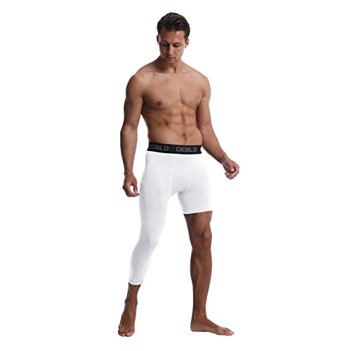 OEBLD Single Leg 3/4 Compression Tights, Unisex Sports Compression Pants, One Leg Basketball Leg Sleeves Athletic Workout Leggings Tights, Light and Strenchable - Image 4