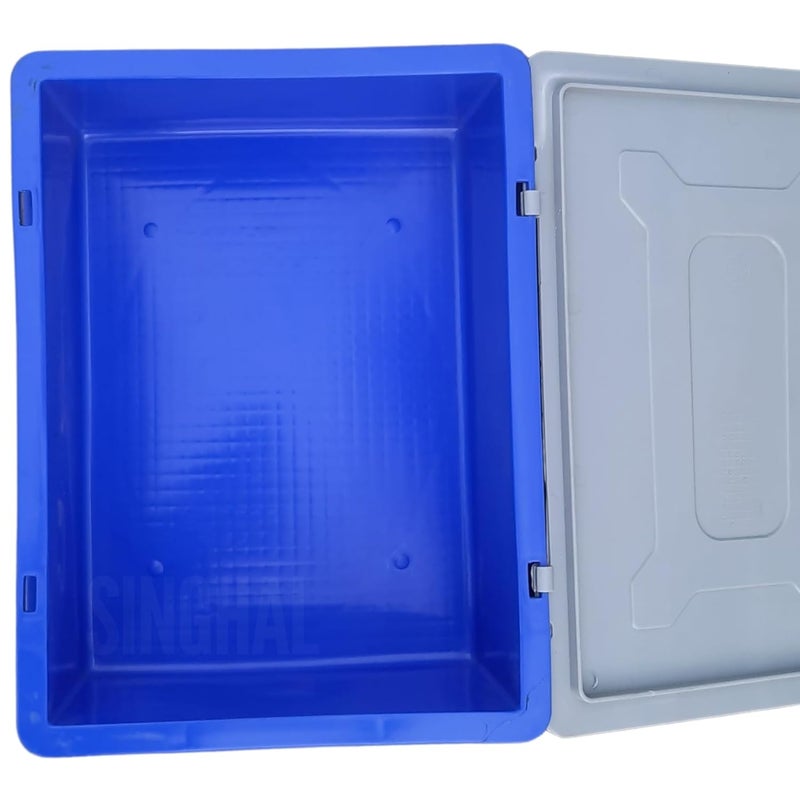 SINGHAL SINGHAL Plastic Crate with Lid 400x300x110 MM Multipurpose Heavy Duty Portable Crates for storage Shelf Basket for Large Storage Bin Vegetable Fruit Milk  - Image 4