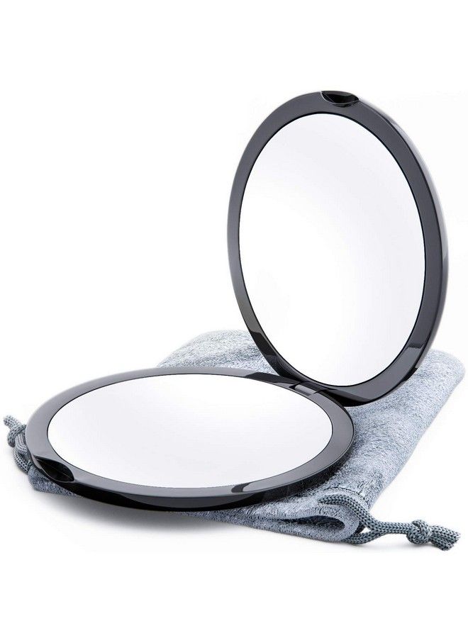 Mavoro Magnifying Compact Mirror For Purses 1X/10X Magnification Double Sided Travel Makeup Mirror 4 Inch Small Pocket Or Purse Mirror. Distortion Free Folding Portable Compact Mirrors (Black)  - Image 3