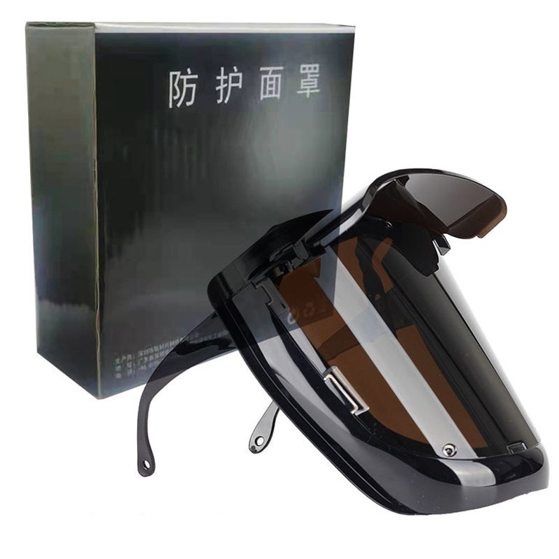 Welding Facemask: Tan High Temperature PC Material 120℃ Resistance - 180° Large View 90g Lightweight Wearable Welding Facemask for Arc Welding Professionals & Outdoor Welding Work - Image 1